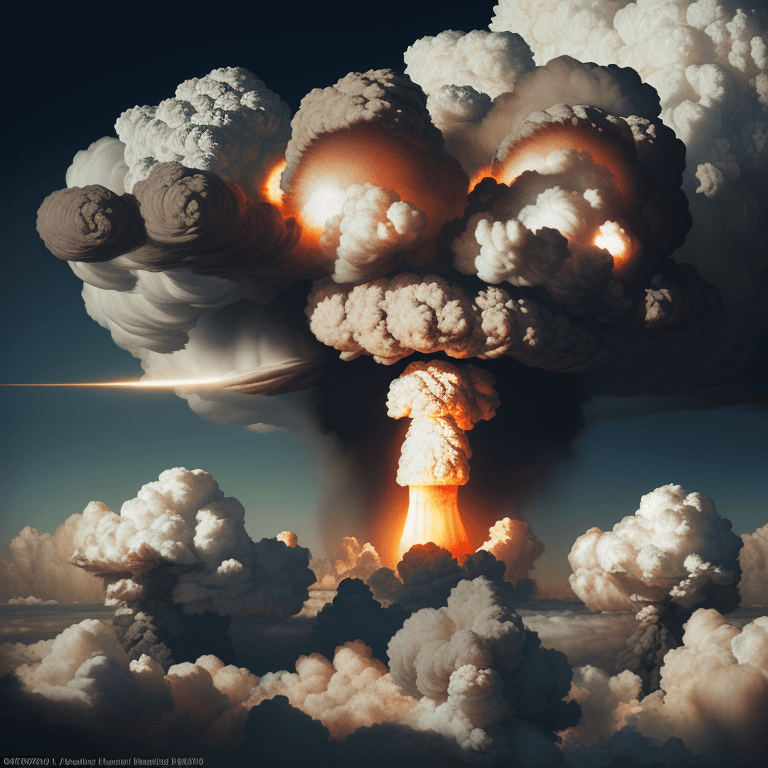 AI generated: Photorealistic photo  of  Ivy Mike, Nuclear explosion mushoom cloud, masterpiece, best quality, intr...