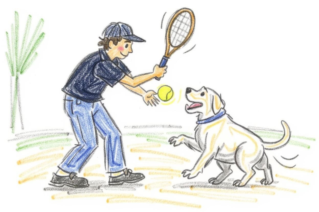 AI generated: man wearing jeans, two-tone striped polo (navy and cream), navy cap, hitting a tennis ball with a ra...