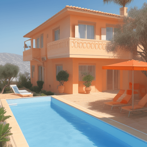 AI generated: my dream house in north cyprus in 2026 with big swimming pool orange tree and balcony 
