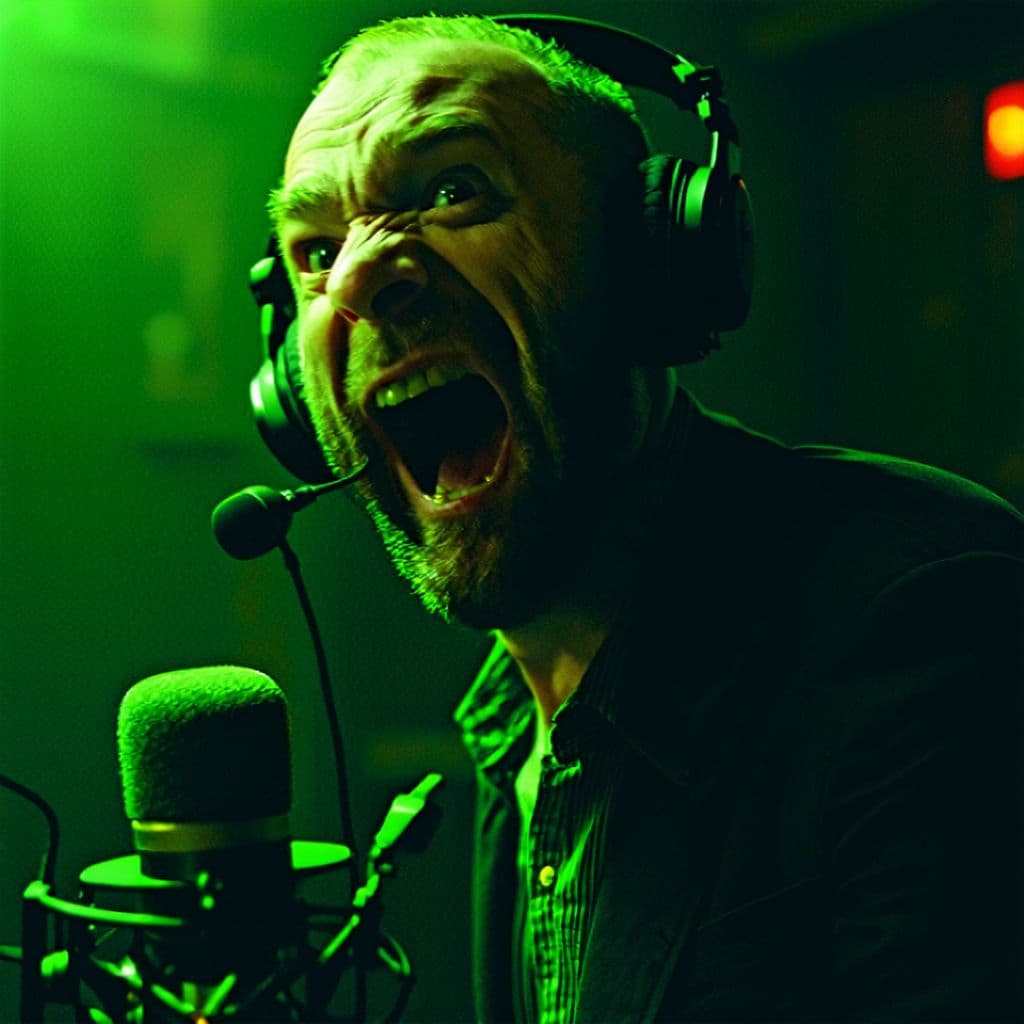 AI generated: Joe Rogan catches a leprechaun breaking onto his set during a podcast and chases after it in a panic...