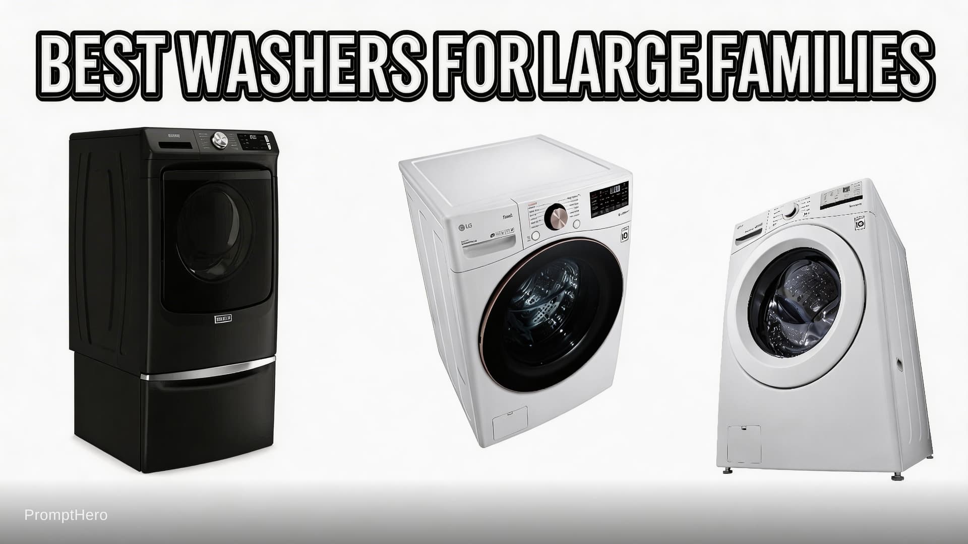 AI generated: Youtube thumbnail title: BEST WASHERS FOR LARGE FAMILIES