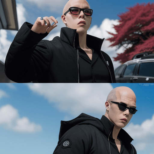 AI generated: An anime-style image of Jujutsu Kaisen, with only one protagonist. The protagonist is a bald young m...