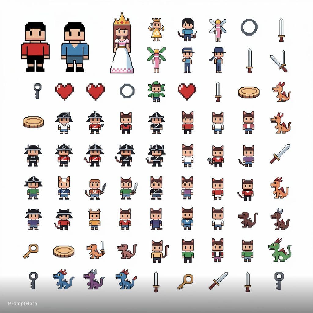 AI generated: Core Style: Ultra-low resolution, minimalist pixel art, strictly mimicking a classic, super-blocky e...