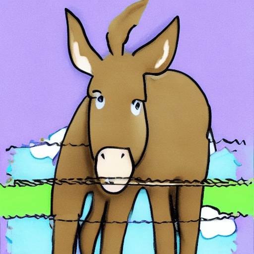 AI generated: create me printable of flashcard of a donkey for kid