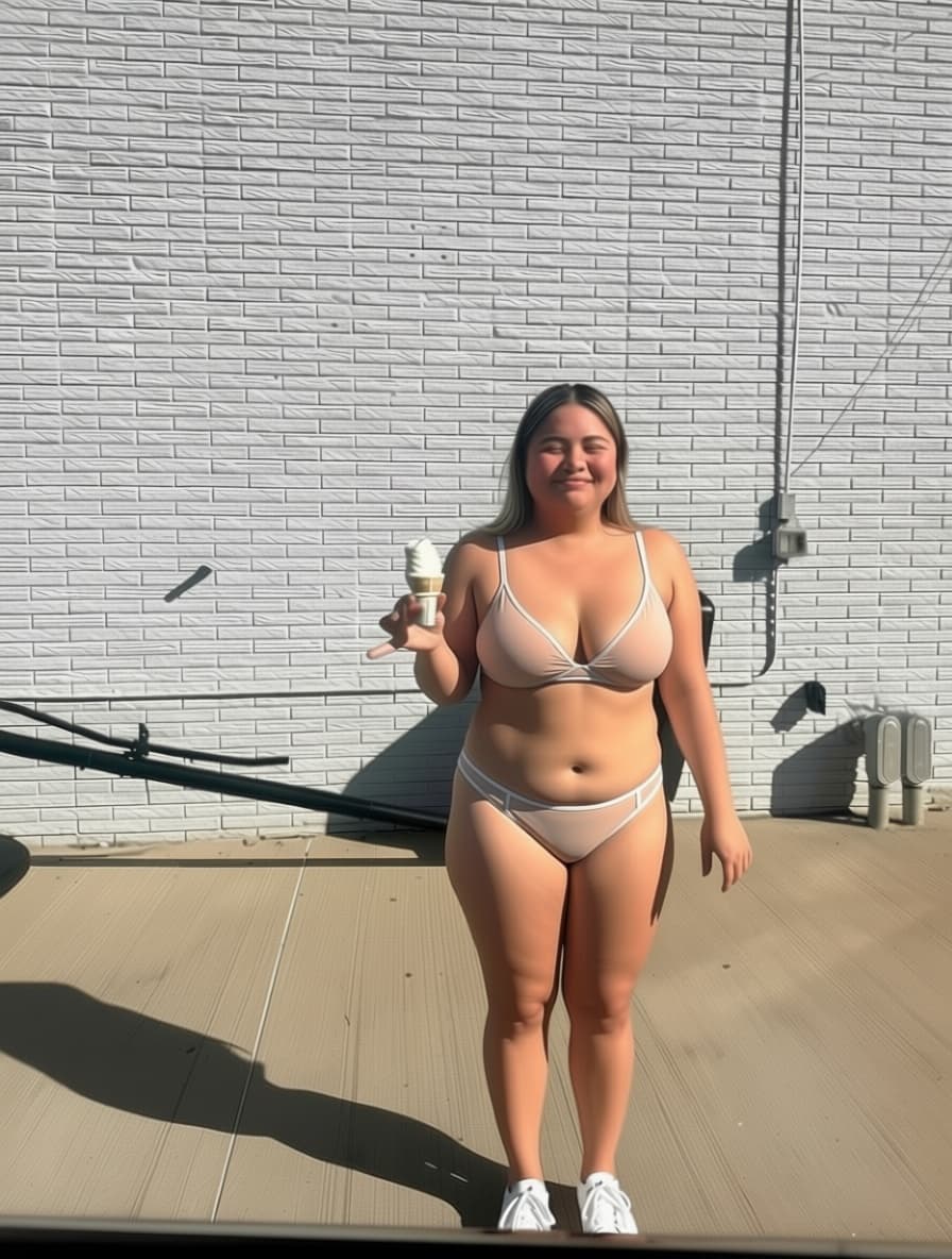 AI generated: Make the lingerie set thinner and smaller 