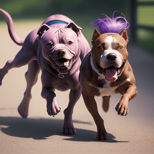 AI generated: Ultra-realistic, hyper-detailed, 4k, photo realistic image of a pitbull dog chasing a crying human b...