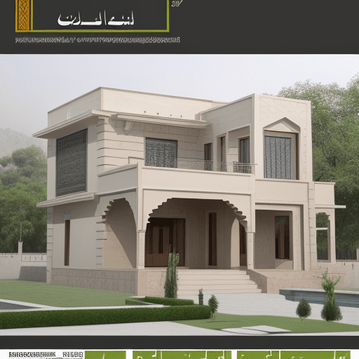 AI generated: a beautiful house in Islamabad by Pakistani designer, exebiting Islamic heritage and construction co...