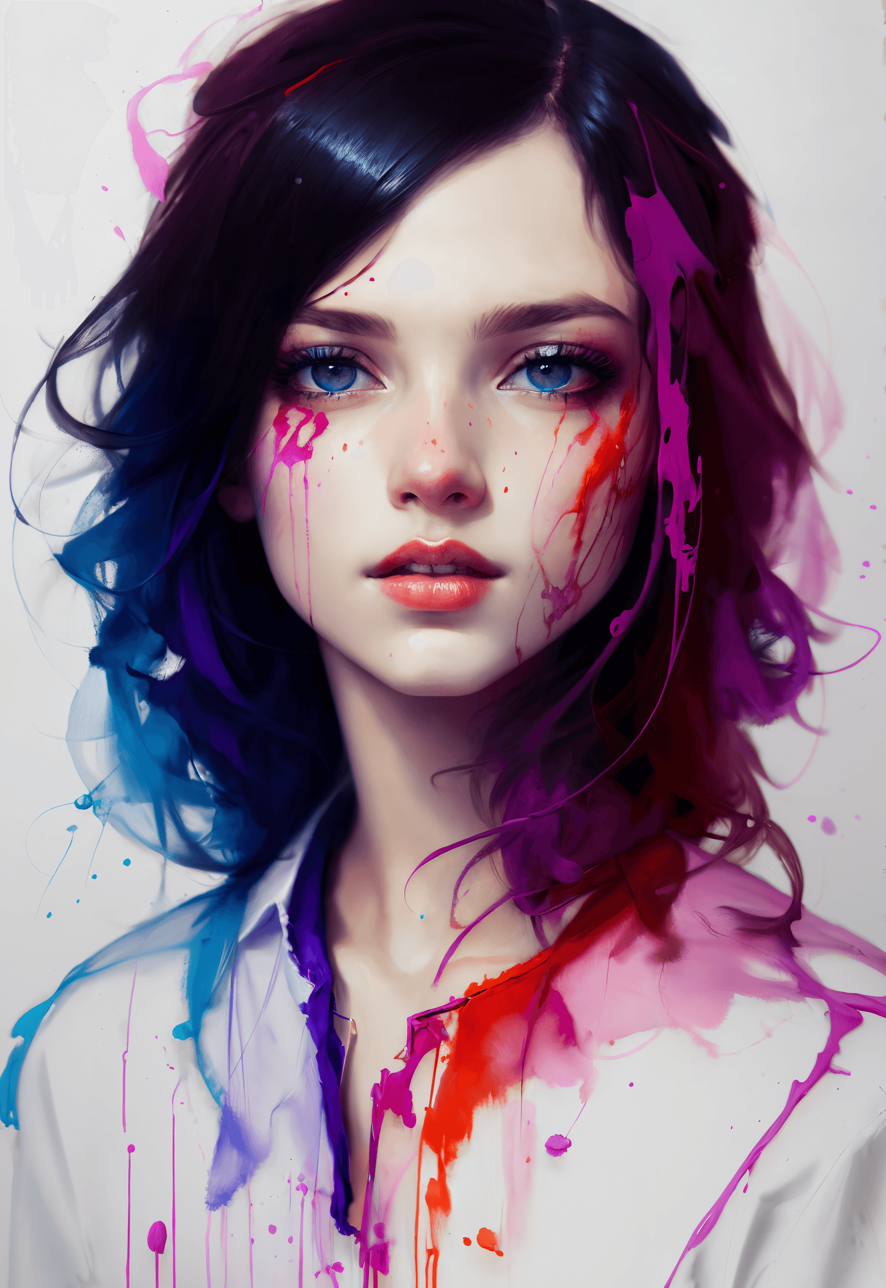 AI generated: style of Agnes Cecile , Woman, UHD, HDR, 8K, (Masterpiece:1.5), (best quality:1.5)