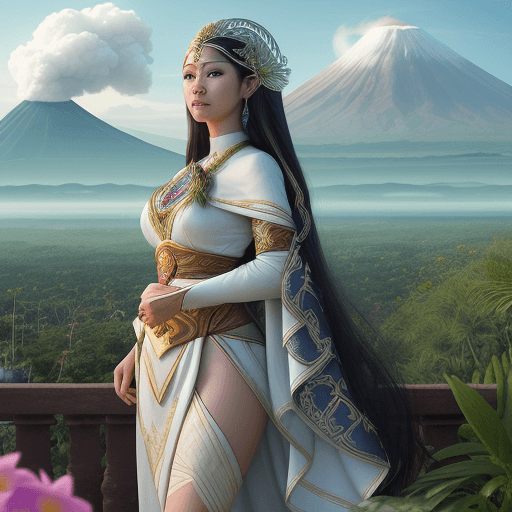 AI generated: Create a realistic 4K image of Daragang Magayon, the legendary heroine associated with the Mayon Vol...