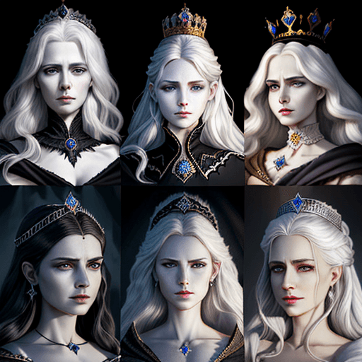 AI generated: hyper realistic animated dark fantasy portrait of a powerful royal family with different personaliti...