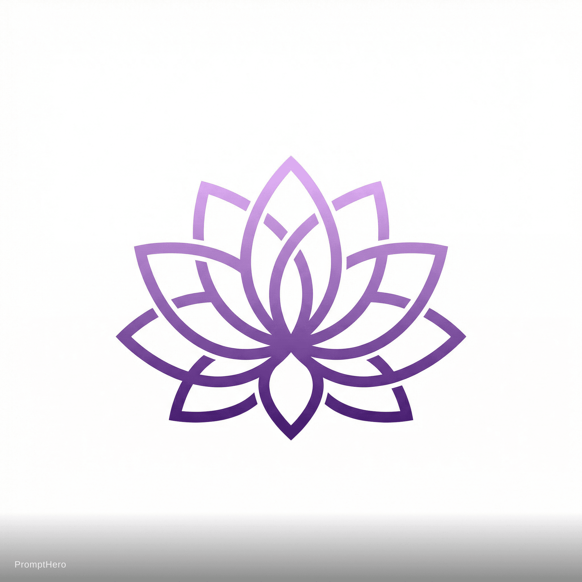 AI generated: Yoga studio, lotus flower, zen and peaceful, soft purple gradient