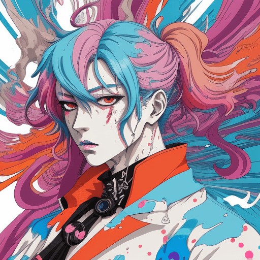 AI generated: Fire Island, anime drawing art, in the style of crisp neo-pop illustrations, swirling colors, bold a...