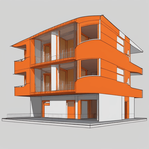 AI generated: Produce a detailed technical illustration of a Building, showcasing a cutaway design that reveals it...