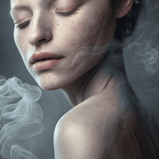 AI generated: smoke sculpture portrait of a woman, in the style of flowing fabrics, delicate ink washes, dance, ju...