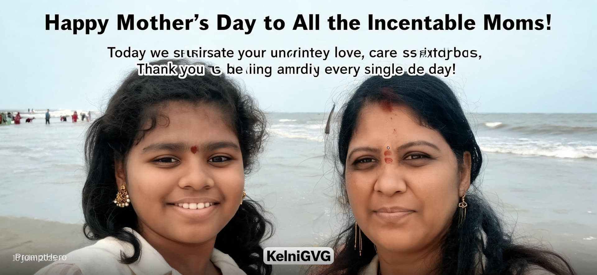 AI generated: Create a mother's day flyer wishing all mothers a happy mother's day. Ensure that the kelnigvg logo ...