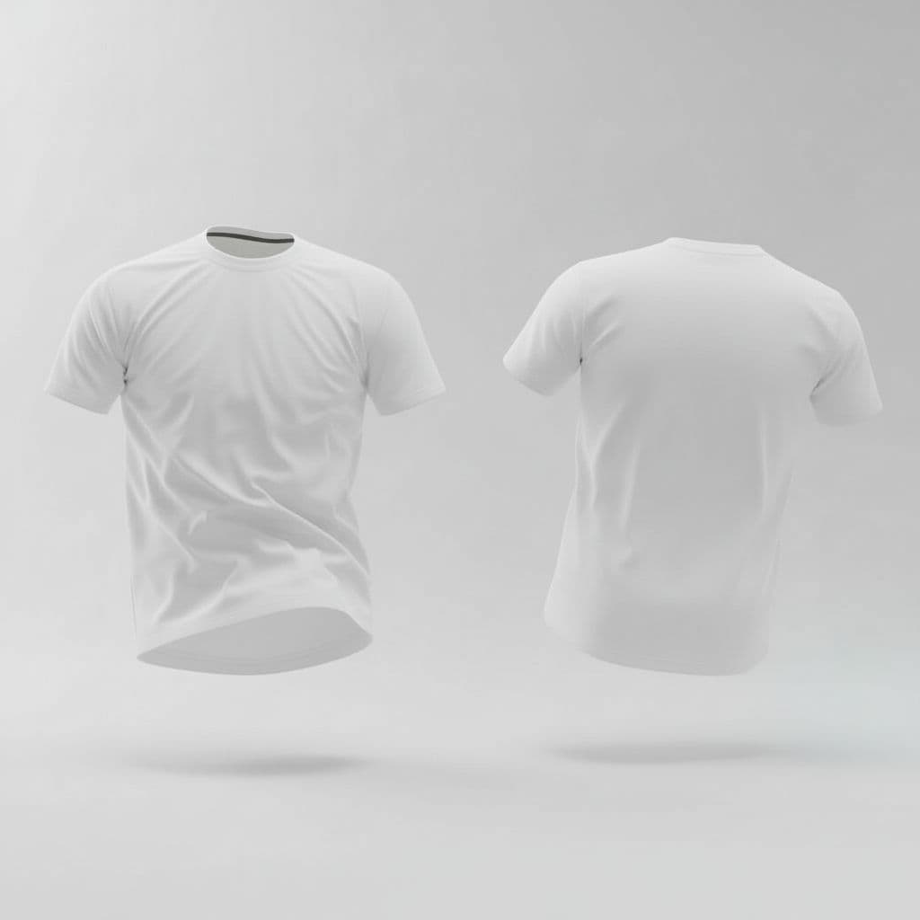 AI generated: create a mock of white version t-shirt of the fron and back view of the T-shirt 