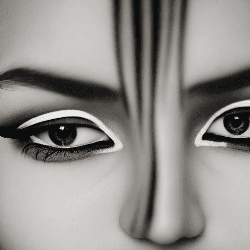 AI generated: Sad girl with black ropes in her eyes, black ropes coming out from her eyes