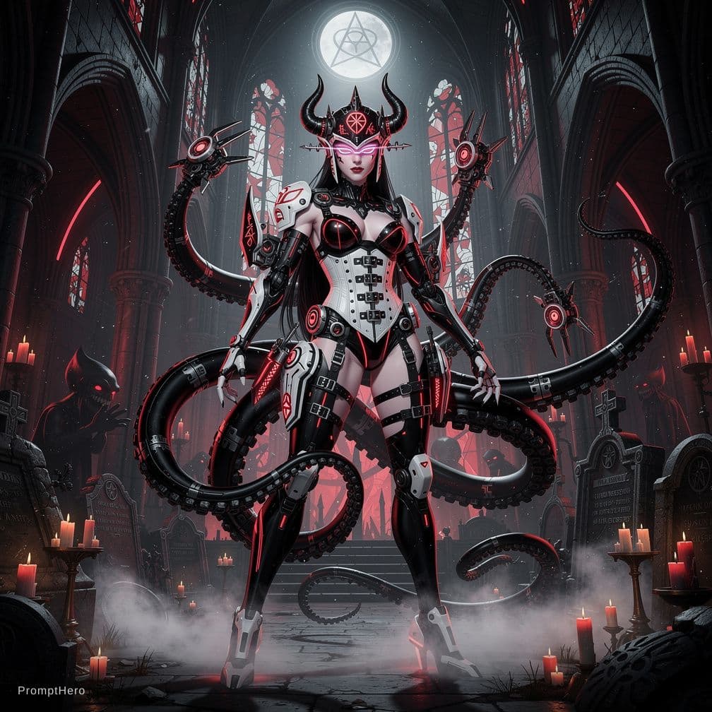 AI generated: vampire queen succubus albino skin ripped stockings huge hips huge thighs huge legs very long legs t...