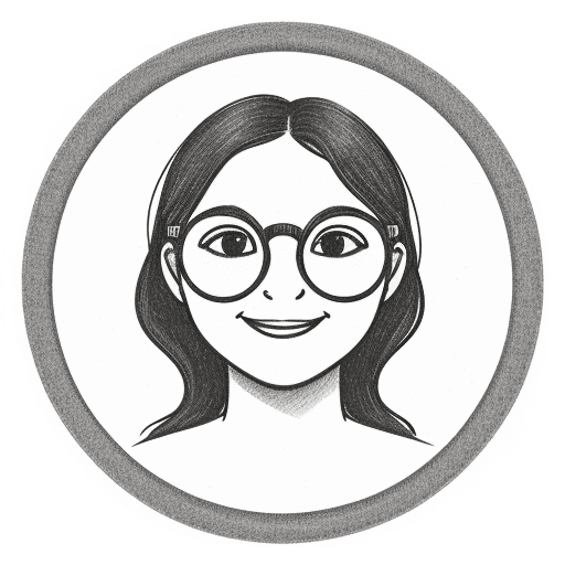 AI generated: round shaped logo, white background, sketch, head seal, happy, wearing round glasses 