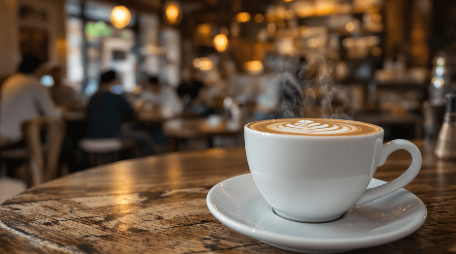 AI generated: Photo of a ultra realistic captivating ambiance of a cafe with an image showcasing a perfectly brewe...