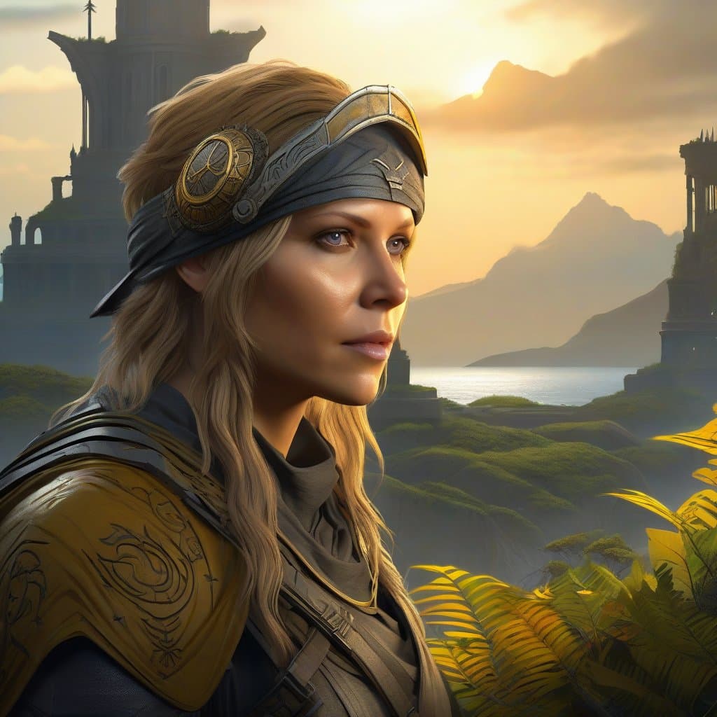 AI generated: A portrait of a female Steampunk explorer of worlds, a wanderer of time and space, side view, smooth...