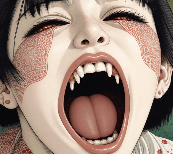 AI generated: Woman screaming, artwork by Takato Yamamoto and Chika Yamada, very detailed, realistic, hyperrealist...
