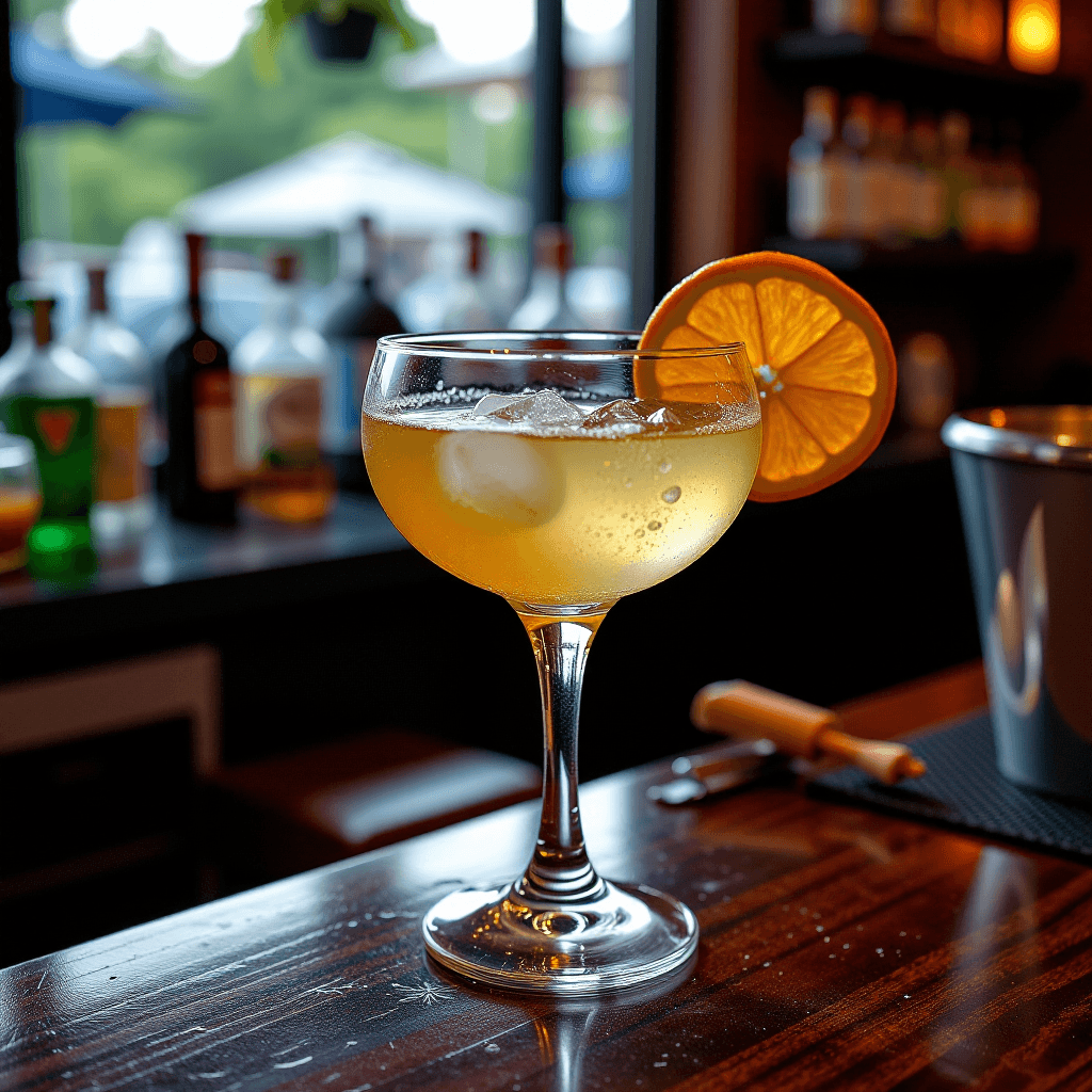 AI generated: Ein eleganter Cocktail in einem gekÃ¼hlten Glas, garniert mit einer Orangenschale, auf einer dunklen...