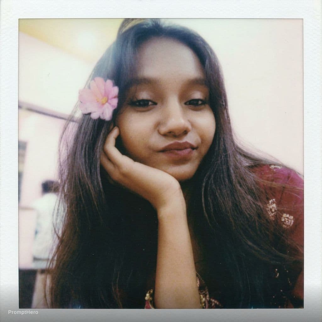 AI generated: Japanese girl, 18-21 years old, brown hair, high-quality photo portrait, shot on a Polaroid camera, ...