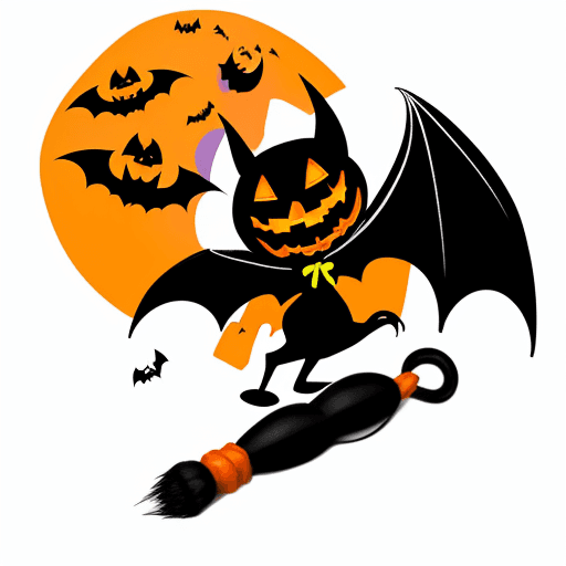 AI generated: cartoon sweet happy Halloween bat, with only lines so i can paint it and fit the canvas, the canvas ...