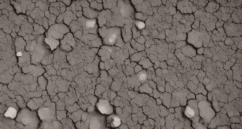 AI generated: High resolution photography cracked and contaminated soil in desert area