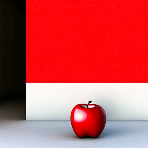 AI generated: foreground: red apple
background: white wall
style: cartoon
