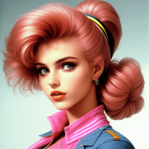 AI generated: high resolution woman bust with the 80s fashion clothes and hairstyle
