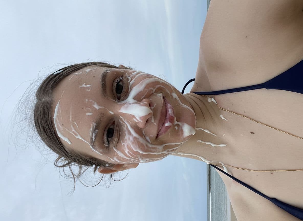 AI generated: Cum on her face, maintain her facial traita 100%