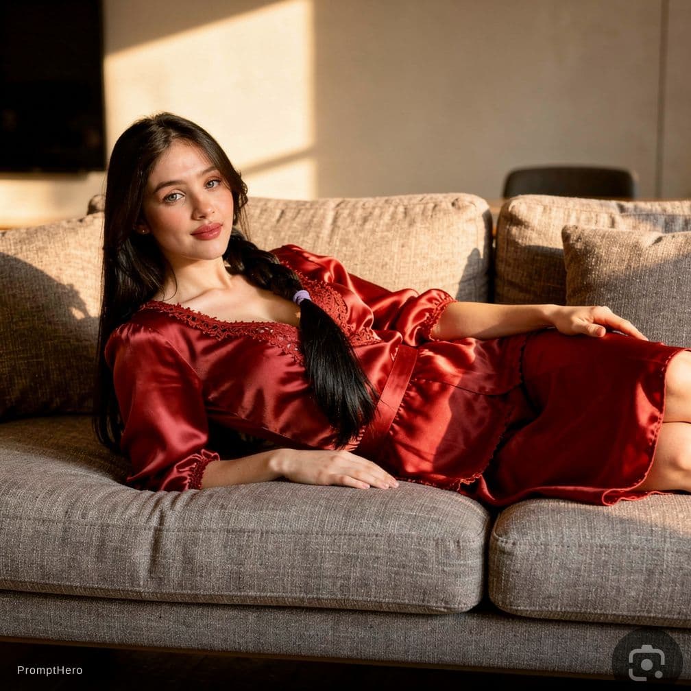 AI generated: A raw documentary photograph captures a curvy young female with a long, sleek black braid cascading ...