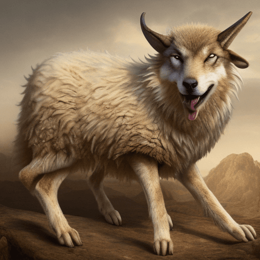 AI generated: a devil , wolf in a sheep , 8k 