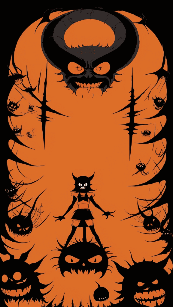 AI generated: evil Studio Ghibli 16k4d rfktrstyle"orange In a killer pose in a sadistic world" --chaos 45<lora:Vut...