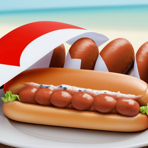 AI generated: hotdogs with Panamanian national holidays with pollera and Panama flag