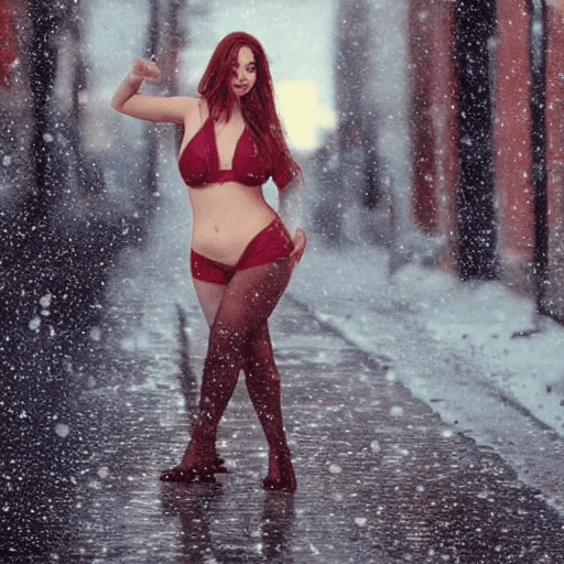 AI generated: sexy and very beautiful teengirl with wide hips and thick thighs (reddish:1.2) messy:0.9) hair is to...