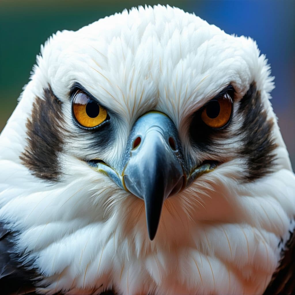 AI generated: Will osprey close up face, ultra realistic pose
