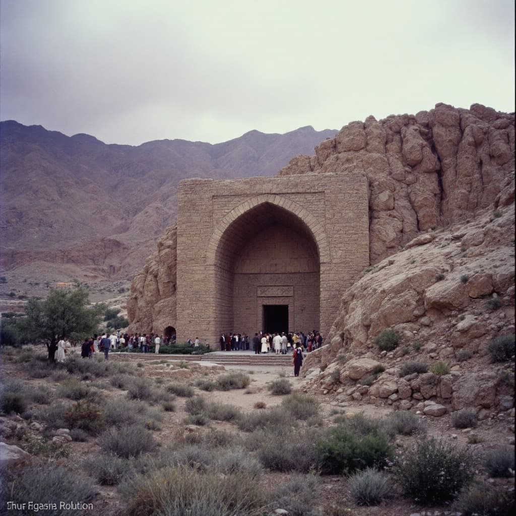 AI generated: iran , shiraz ,Year 1977, tomb of hafeziyeh , long shot --ar16:9