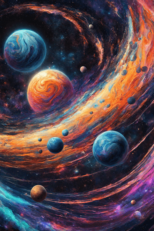 AI generated: "Fantabulous Outer Space Vista", illustrated on a layered canvas, the universe's wonders unraveling ...