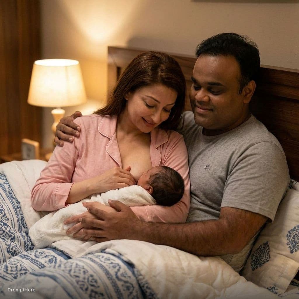 AI generated: Show she is breast feeding