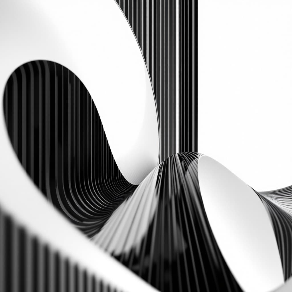 AI generated: (Minimalist 3D art, sleek black-and-white design, by Martin Vargic, by Tom Fruin, by Yves Béhar, by ...