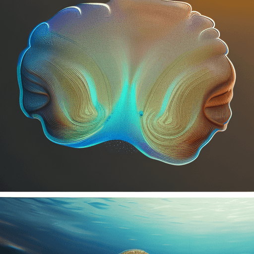AI generated: Visualize a serene underwater scene where a school of bioluminescent jellyfish are drifting. The sho...