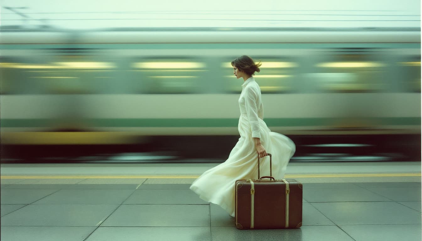 AI generated: Fashion photography, in the style of Richard Avedon, Vogue photoshoot for the M workshop campaign. T...
