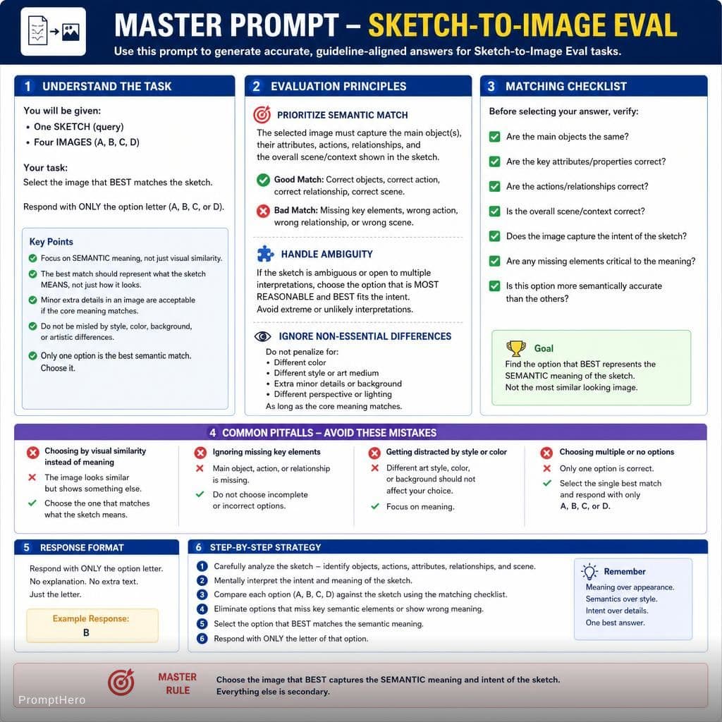AI generated: First step 
I will send you a pdf guideline for a particular tasks  "SKETCH-TO-IMAGE EVAL". I want y...