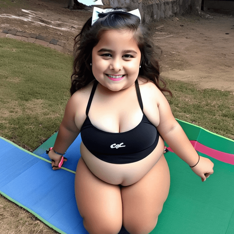 AI generated: ((1 girl, elementary school girl, cute, short, very chubby, very fat, heavyset, morbidly obese littl...
