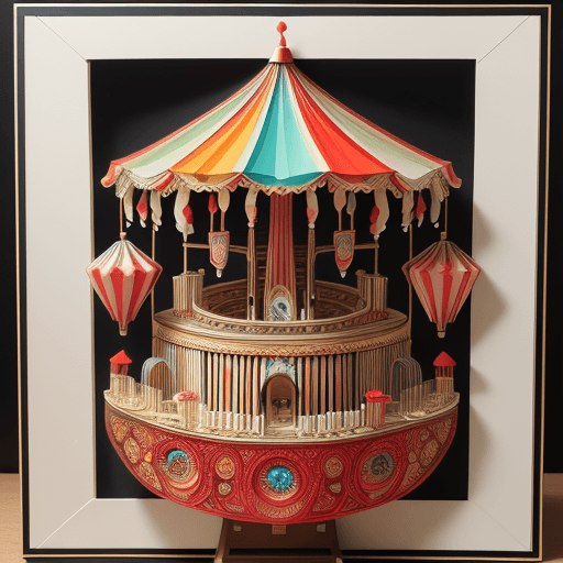 AI generated: Paper Quilling, Paper Cut Art, Paper Illustration, fairground organ,  Four Color, Very Detailed, 8k ...