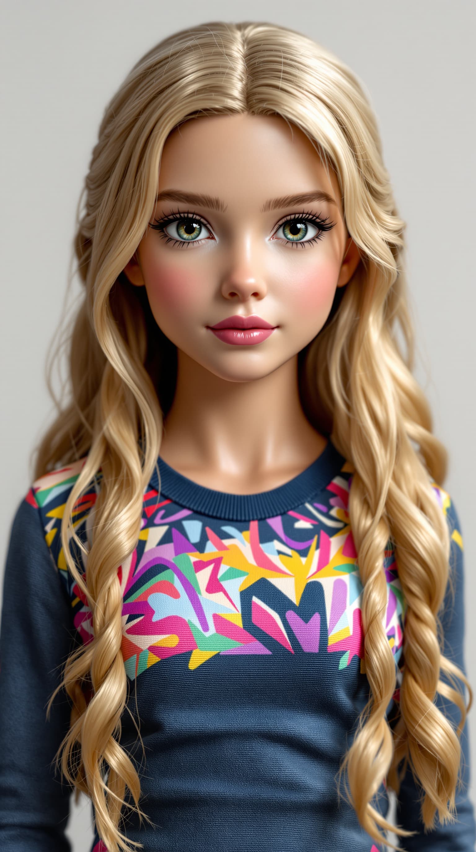 AI generated: A professional photograph showcases the most stunning antique porcelain figurine of Princess Charlot...