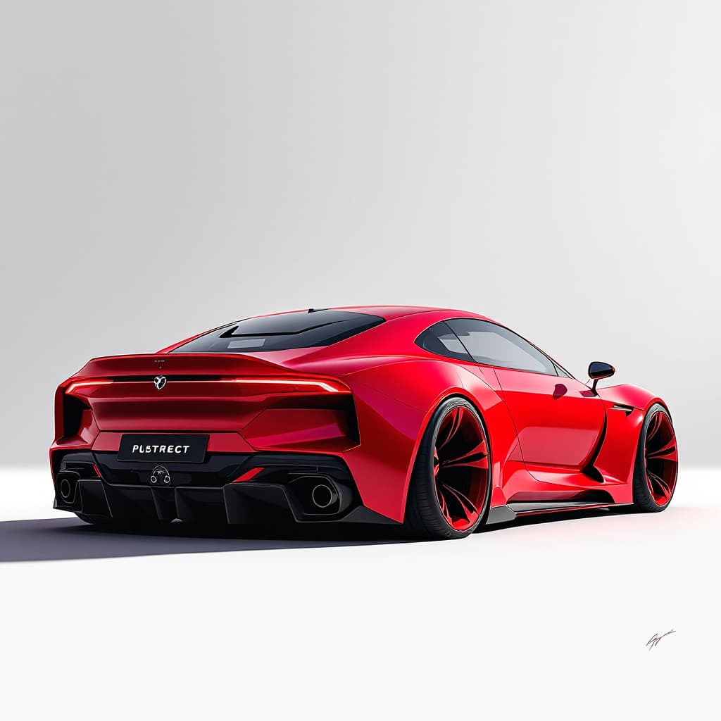 AI generated: concept car red color